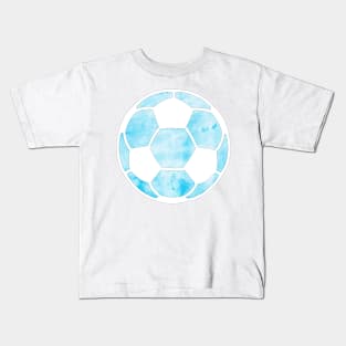 Soccer Ball Light Blue Kids T-Shirt